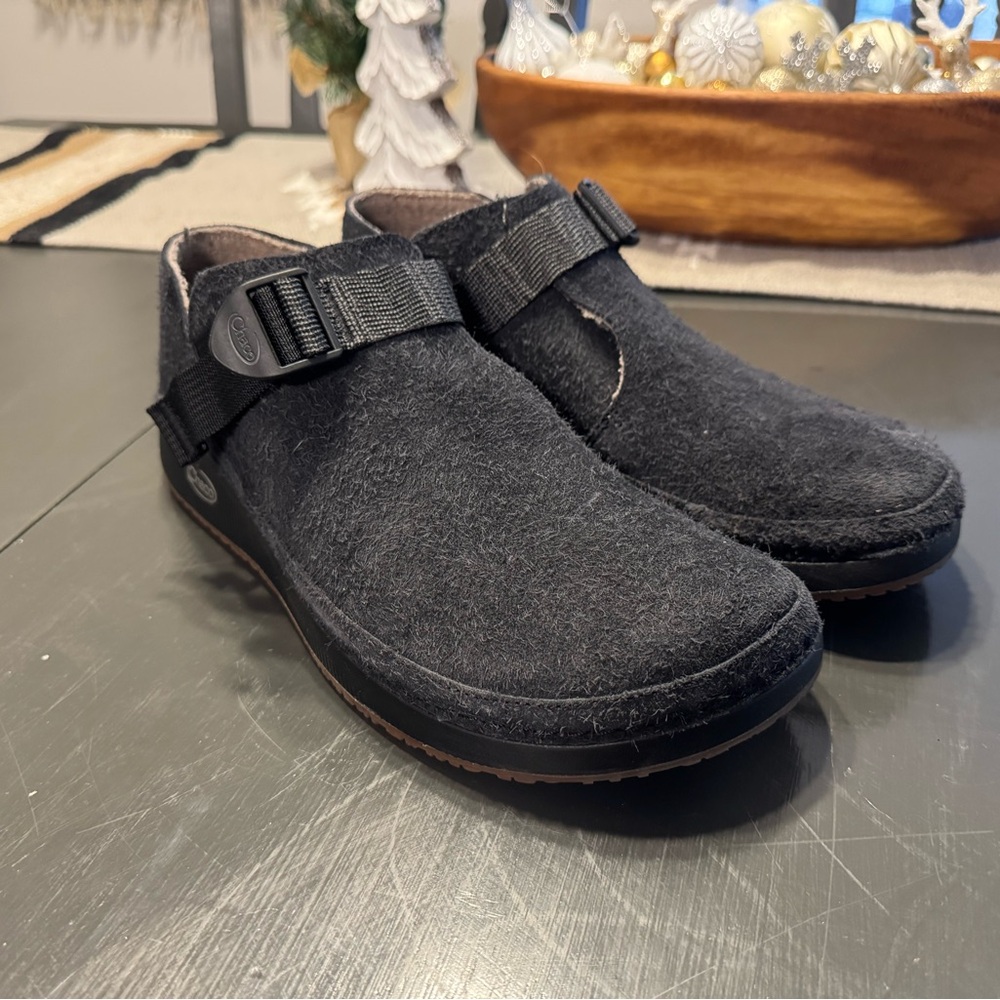 Chaco Black Wool Slip-On Loafers